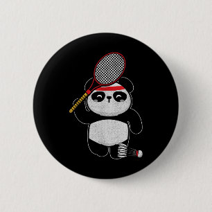 Badge Rond 5 Cm T-shirt de badminton Panda Badminton Sport Humour
