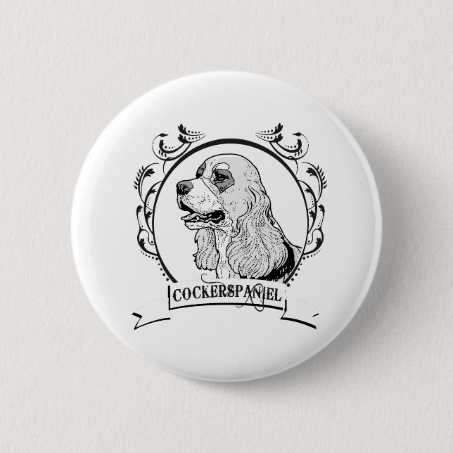 Badge Rond 5 Cm T-shirt de Cockerspaniel (Devant)