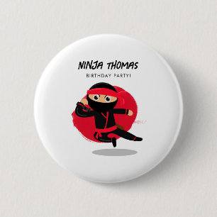 Badge Rond 5 Cm T-shirt de fête d'anniversaire pour enfants ninja