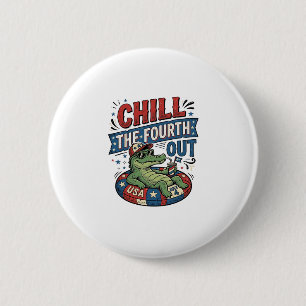 Badge Rond 5 Cm T-shirt drôle d'alligator pour le quatre juillet d