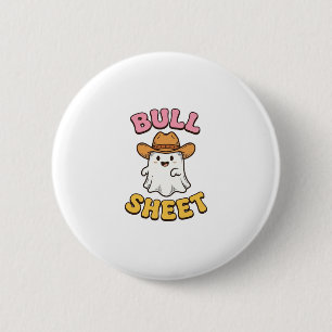 Badge Rond 5 Cm T-shirt drôle vintage cowboy fantôme mignon Bull S