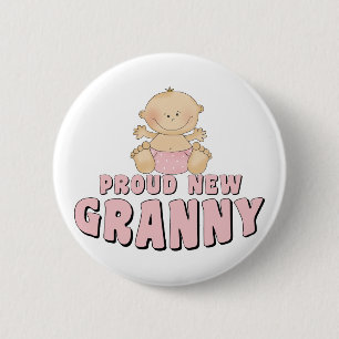 Badge Rond 5 Cm T-shirt fière nouvelle grand-mère