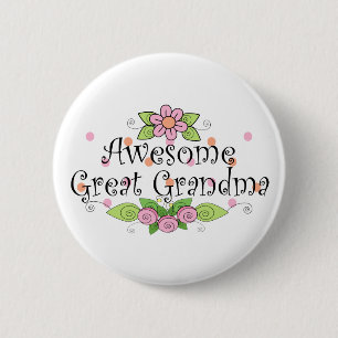 Badge Rond 5 Cm T-shirt Génial Arrière-Grand-Mère