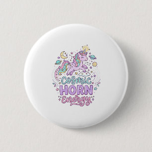 Badge Rond 5 Cm T-shirt graphique pastel mignon énergie corne cosm