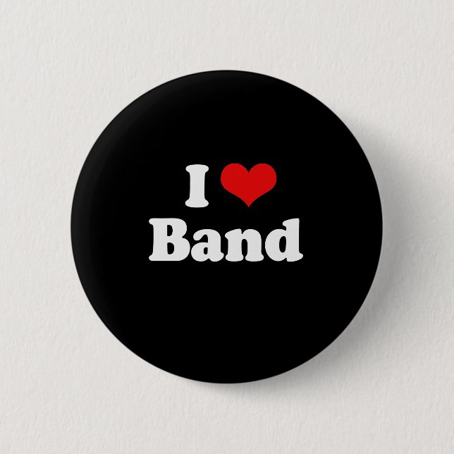 Badge Rond 5 Cm T-shirt I Love Band (Devant)