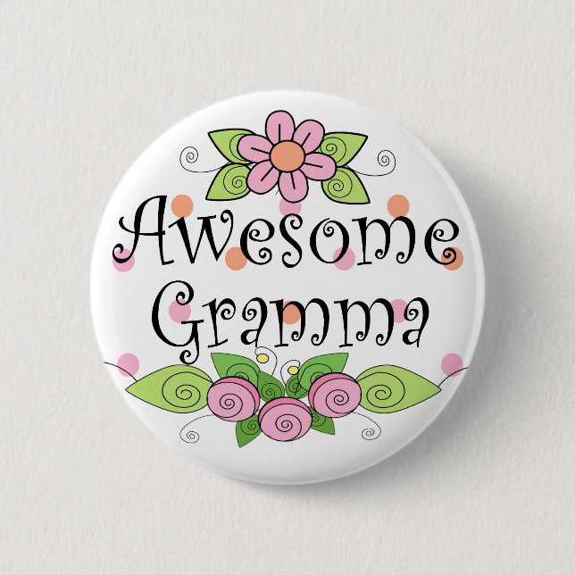 Badge Rond 5 Cm T-shirt impressionnant de Gramma (Devant)