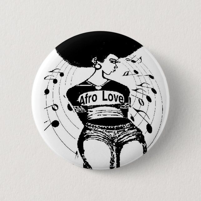 Badge Rond 5 Cm T-shirt naturel de cheveux (Devant)