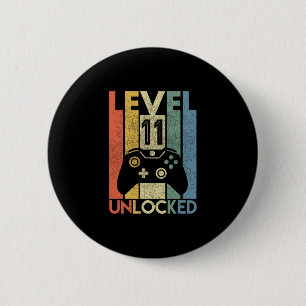 Badge Rond 5 Cm T-shirt Niveau 11 Débloqué Drôle de Joueur de Vidé