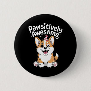 Badge Rond 5 Cm T-shirt pour chien d'anniversaire de Corgi absolum