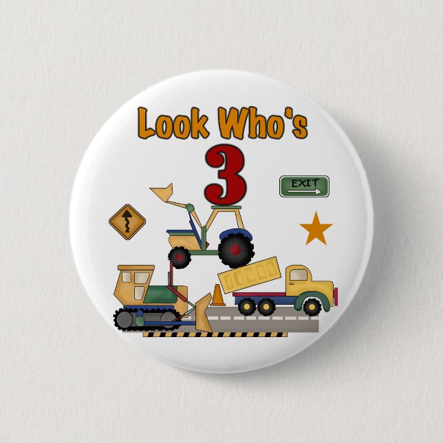 Badge Rond 5 Cm T-shirts d'anniversaire de véhicules de (Devant)