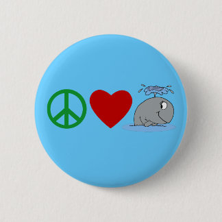 Badge Rond 5 Cm T-shirts de baleines d'amour de paix, tasses de