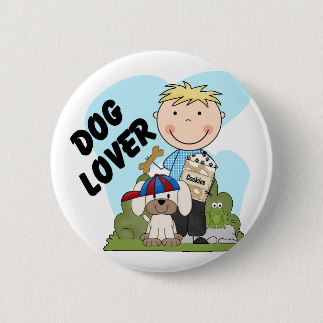 Badge Rond 5 Cm T-shirts et cadeaux blonds de garçon d'amoureux (Devant)