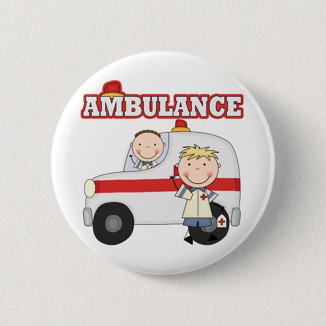Badge Rond 5 Cm T-shirts et cadeaux d'ambulance (Devant)
