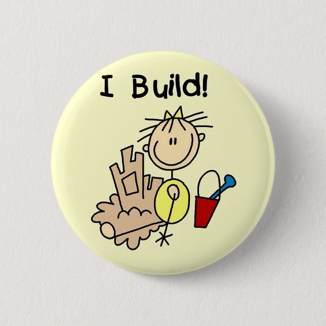 Badge Rond 5 Cm T-shirts et cadeaux de construction de la fille I (Devant)