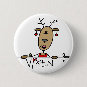 Badge Rond 5 Cm T-shirts et cadeaux de Noël de renne de renarde