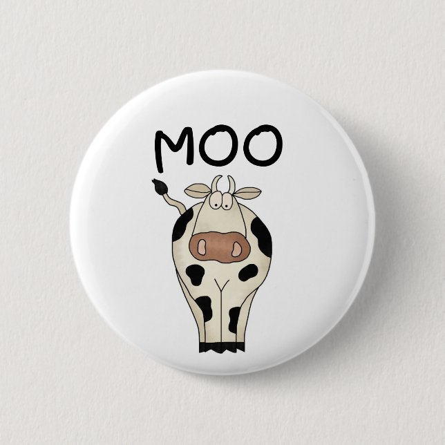 Badge Rond 5 Cm T-shirts et cadeaux de vache à MOO (Devant)