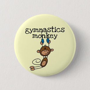 Badge Rond 5 Cm T-shirts et Cadeaux Singe de Gymnastique