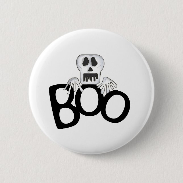 Badge Rond 5 Cm T-shirts et cadeaux Skeleton Boo (Devant)