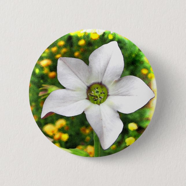 Badge Rond 5 Cm Tabac à fleurs (Devant)