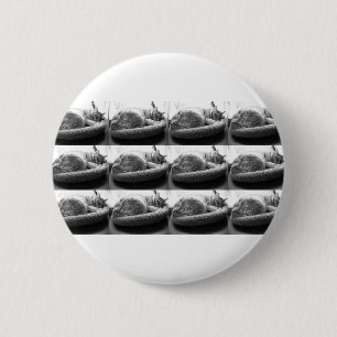 Badge Rond 5 Cm Tabby orange dormant Chat/Photo noir et blanc