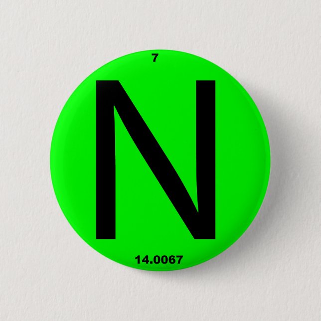 Badge Rond 5 Cm Table périodique de la lettre N (Devant)
