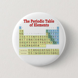 Badge Rond 5 Cm Tableau des éléments périodique