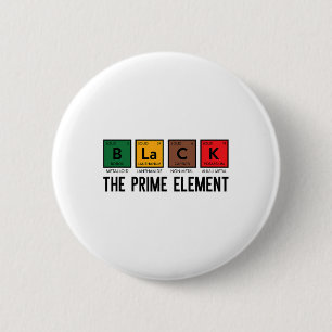 Badge Rond 5 Cm Tableau périodique noir Le premier élément noir Hi