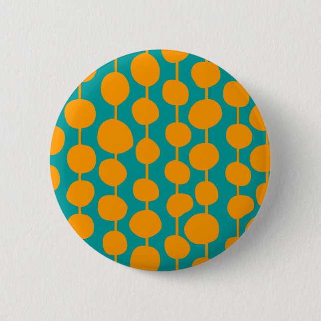 Badge Rond 5 Cm Taches et lignes oranges (Devant)