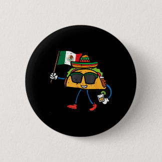 Badge Rond 5 Cm Taco Drapeau Mexique Cinco De Mayo Mexicain