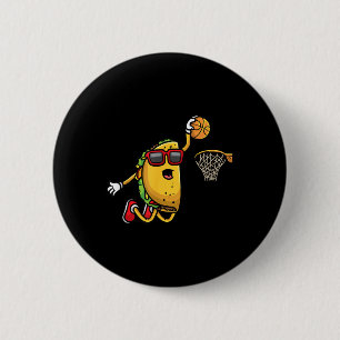 Badge Rond 5 Cm Taco Jouer Basket-Ball Mexicain Cinco De Mayo Enfa