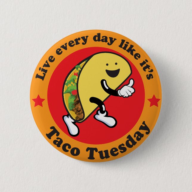 Badge Rond 5 Cm Taco mardi chaque jour (Devant)