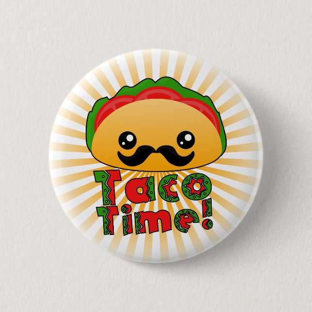 Badge Rond 5 Cm Taco Time (Devant)