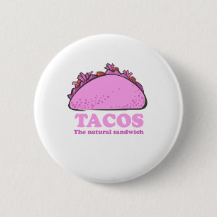 BADGE ROND 5 CM TACOS ROSES