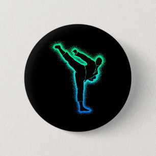 Badge Rond 5 Cm Taekwondo Martial Arts Papa Hommes Garçons Karate