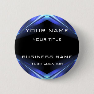 Badge Rond 5 Cm Tag de nom commercial futuriste Hi Tec