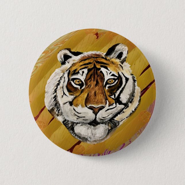 Badge Rond 5 Cm Tai Chi Tiger & Grace (Devant)