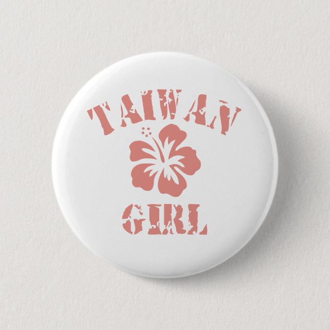 Badge Rond 5 Cm Taïwan : Une fille rose (Devant)