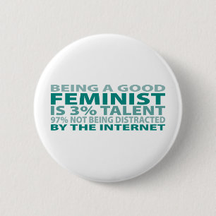 Badge Rond 5 Cm Talent du féministe 3%