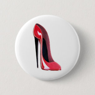 Badge Rond 5 Cm Talon noir, chaussure stylet rouge