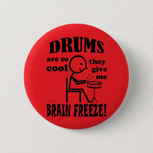 Badge Rond 5 Cm Tambours, Gel du cerveau