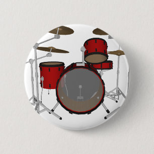 Badge Rond 5 Cm Tambours : Kit de tambour rouge : modèle 3D :