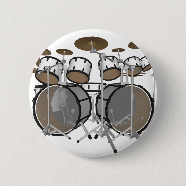 Badge Rond 5 Cm Tambours : Kit Tambour blanc : Modèle 3D: (Devant)