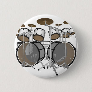Badge Rond 5 Cm Tambours : Kit Tambour blanc : Modèle 3D: