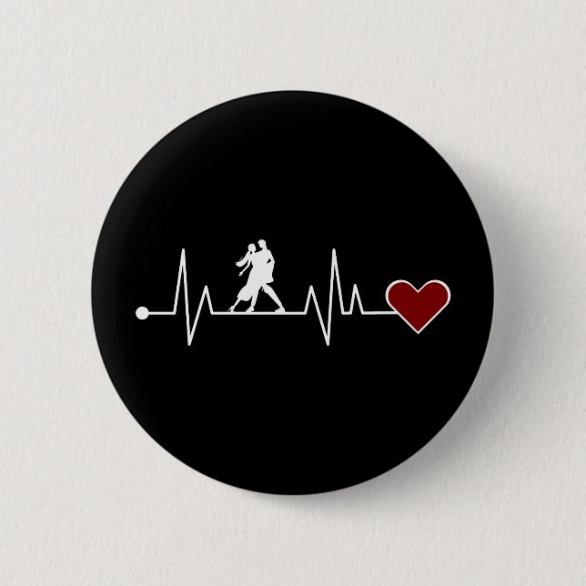 Badge Rond 5 Cm Tango Dance Couple Danser cadeau Heartbeat (Devant)
