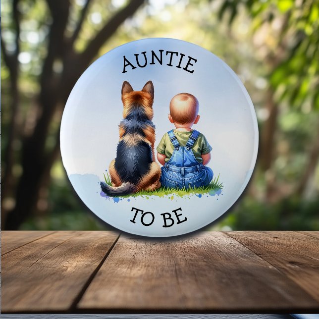 Badge Rond 5 Cm Tante à | BABY SHOWER (Créateur téléchargé)