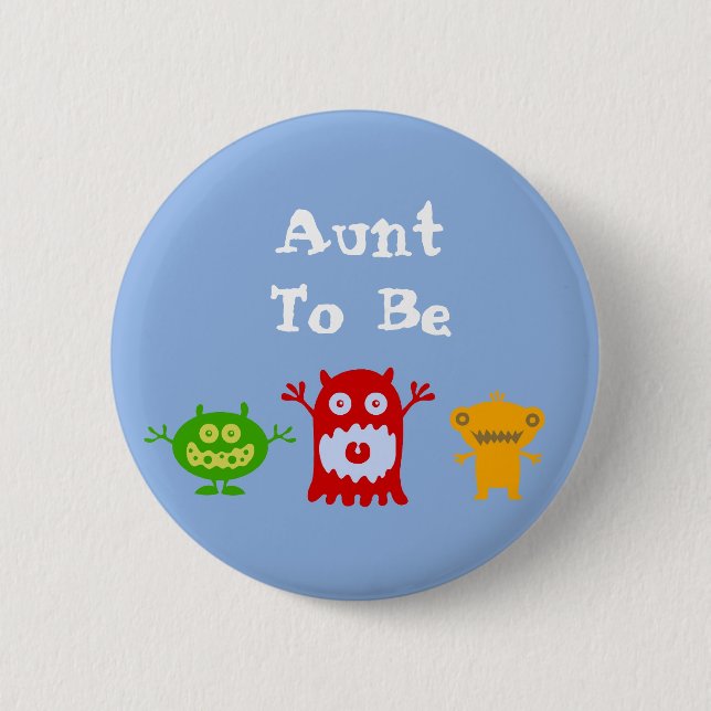 Badge Rond 5 Cm Tante à être petit Pin de monstres (Devant)