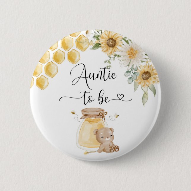 Badge Rond 5 Cm Tante à être tournesol (Devant)