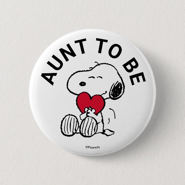 Badge Rond 5 Cm Tante Baby shower Snoopy (Devant)