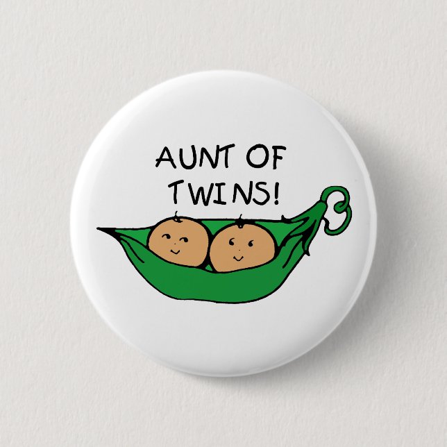 Badge Rond 5 Cm Tante de cosse de jumeaux (Devant)