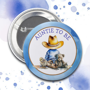 Badge Rond 5 Cm Tante d'être un Lil' Cowboy   BABY SHOWER